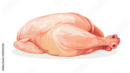 Fresh Whole Chicken Meat Perspective View