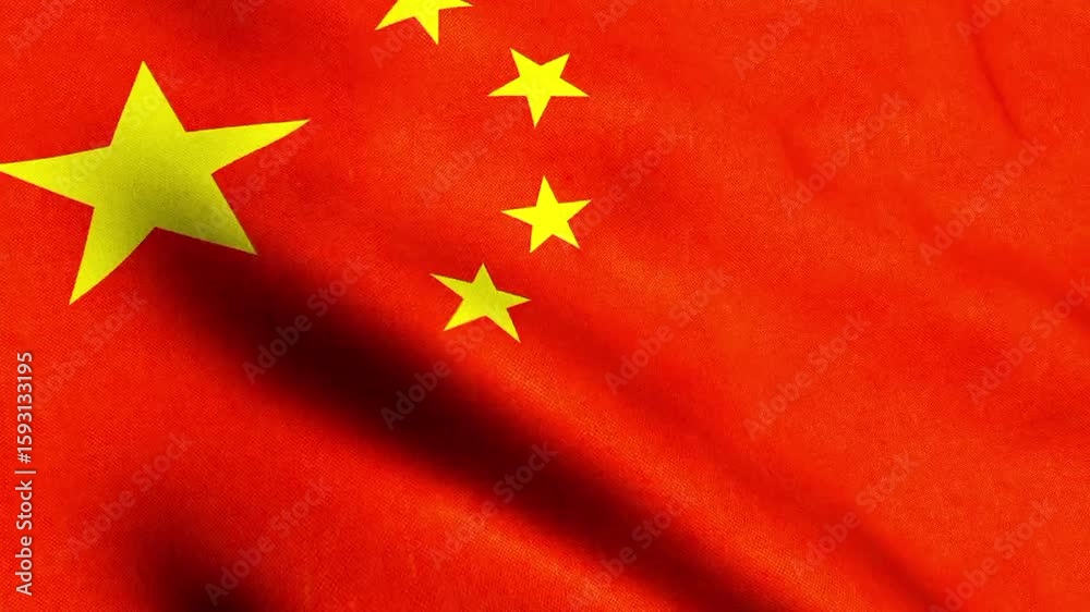 chinese flag in the wind