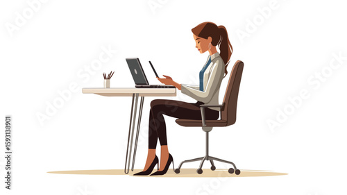 Professional woman checking email in meeting