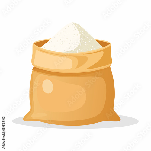 Bag of flour – Paper bag with flour spilling slightly at the top.
