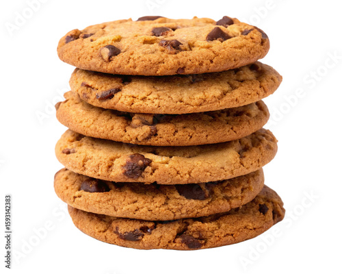 Chocolate  chip cookies isolated on white background 