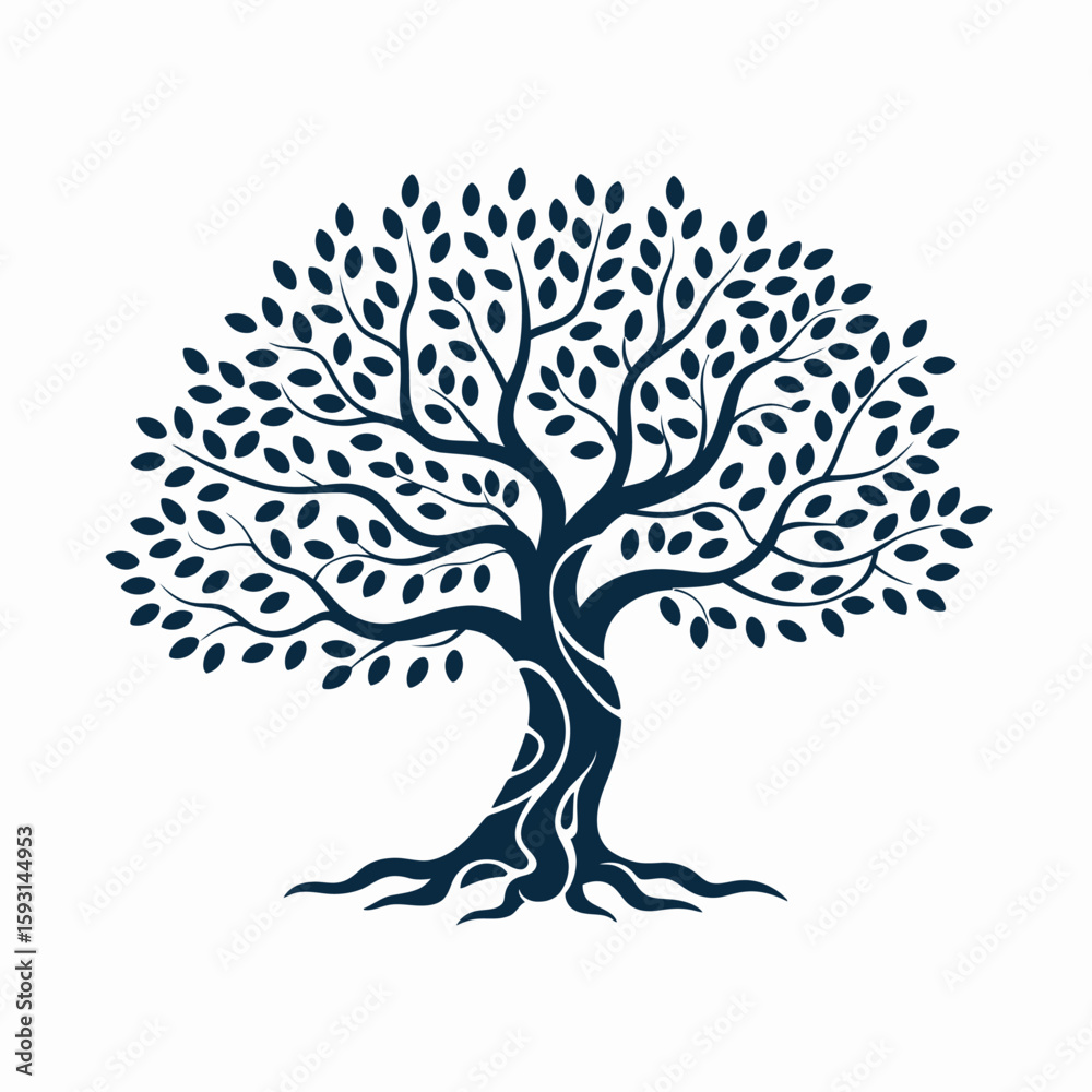 Fototapeta premium Lush Tree of Life: A flourishing tree of life, depicted in a graphic, symbolizing growth, vitality, and the interconnectedness of nature.