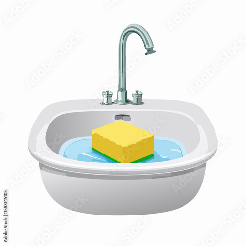 Sink sponge holder – Suction holder stuck inside sink with sponge inside.
