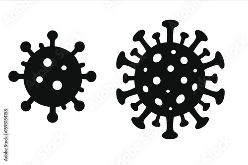 A simple icon set of virus drawings that can serve as an illustration for the ncov coronavirus or covid
