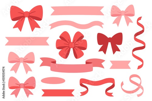 A set of red banner ribbons in vector format is available for decorative design, including flat banners, web banners, and sale tags