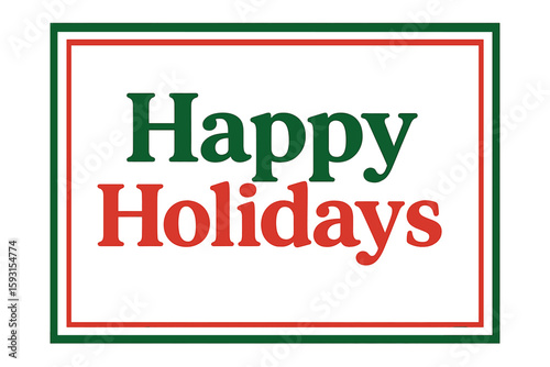 Colorful Hand Drawn Snowflakes Over White Background Accompany Happy Holidays Calligraphy Vector Text