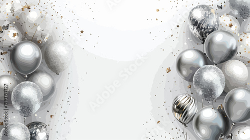 Elegant Silver Balloon Party Decoration