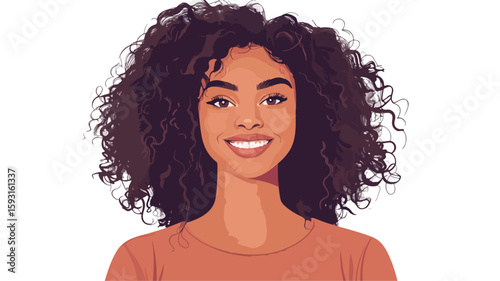 Wide Angle Smiling Woman Portrait