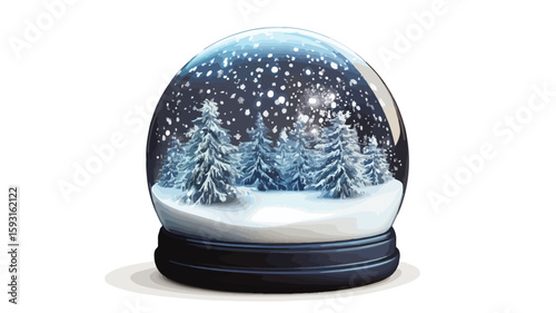 Enchanting Snow Globe Glowing Light Illustration