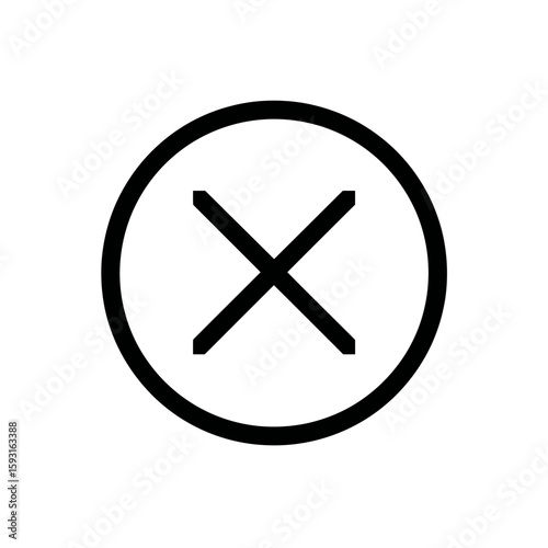 Cancel sign denies approval within circled boundary displayed isolated digitally rejection