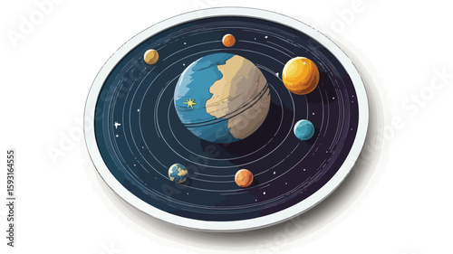 Solar System Sticker Wide Angle Composition