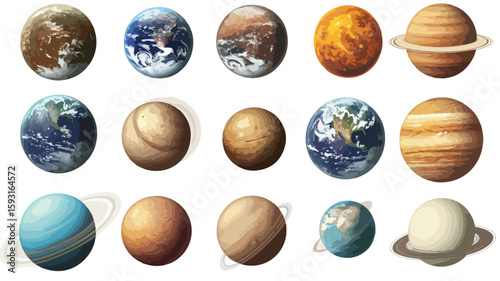 Exploring Solar System Planets Wide Angle