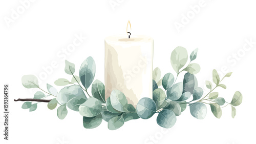Tranquil Spa Candle Still Life