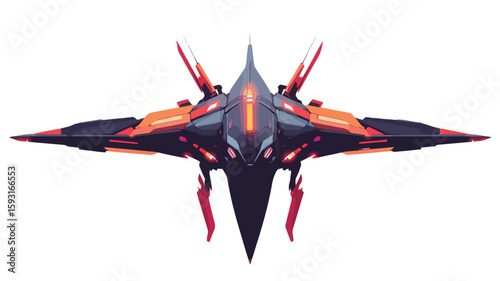 Futuristic Spike Design Illustration Wide Angle