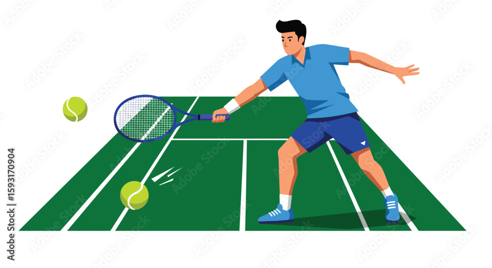 Obraz premium Tennis Player in Action on the Court