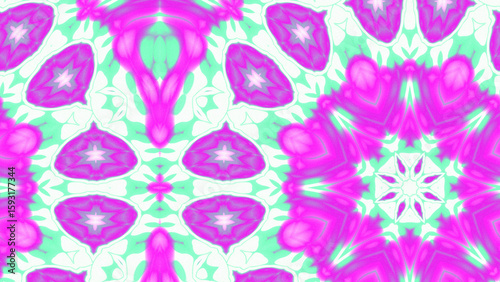 Abstract Radiant Burst with Soft Grain Texture, Symmetrical Glow Pattern in Psychedelic Style, Radiating Circular Abstract with Subtle Noise, Kaleidoscopic Starburst with Gradient Flow