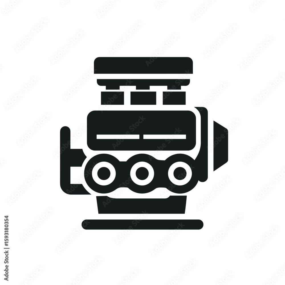 Fototapeta premium Car Engine Clipart, Icon, Logo