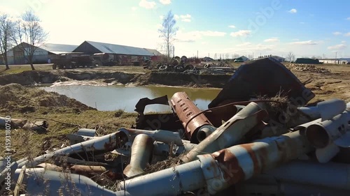 Remains of exploded ammunition, shells of multiple launch rocket systems. Rockets, mines, cartridges, shells, aerial bombs, multiple launch rocket systems that were used during the armed conflict