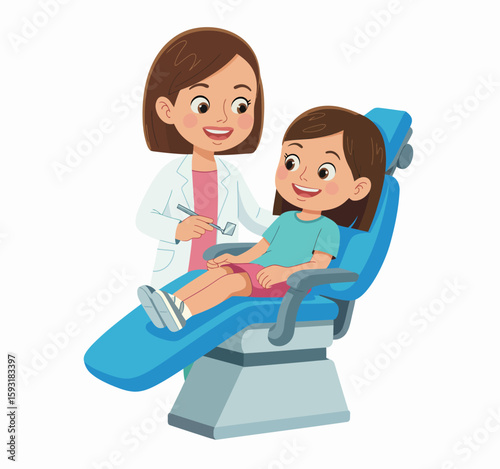 A friendly dentist caring for a young patient, showcasing the positive experience of dental checkups while fostering trust in a comfortable medical environment.
