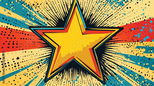 Star Decoration Comic Style Flat Icon