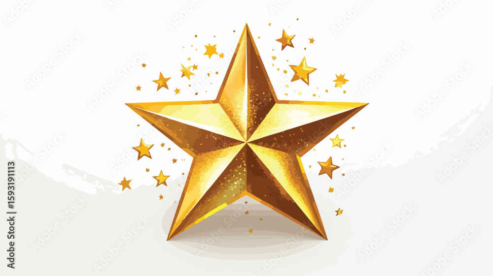 Glittering Star on White Background Photo