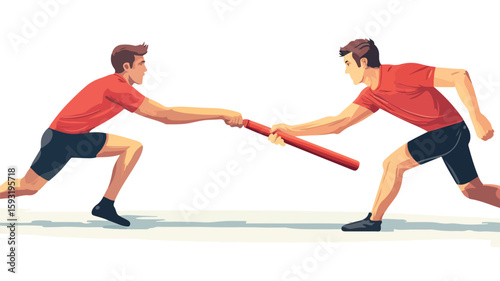 Relay Baton Exchange Among Team Mates