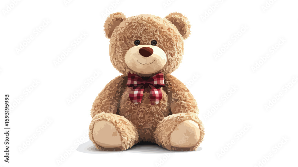 Fototapeta premium Classic Teddy Bear Toy on White Background