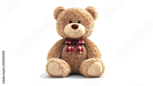 Classic Teddy Bear Toy on White Background