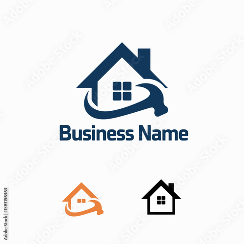 A professional logo showcasing a stylish house design with a swoosh, ideal for real estate brands advocating home ownership and property sales.