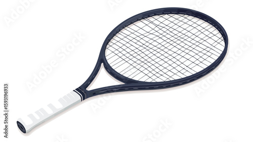 Professional Tennis Racket on White Background