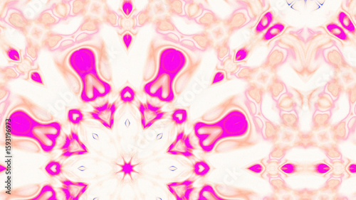 Abstract Radiant Burst with Soft Grain Texture, Symmetrical Glow Pattern in Psychedelic Style, Radiating Circular Abstract with Subtle Noise, Kaleidoscopic Starburst with Gradient Flow