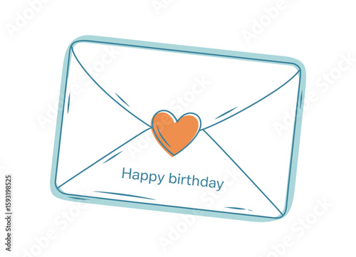 A beautifully simple birthday greeting card featuring a heart and minimalistic design, perfect for sending heartfelt wishes to loved ones on their special day.