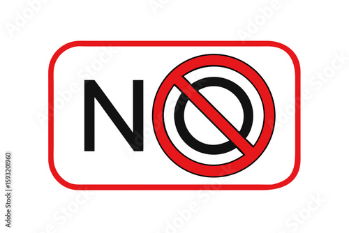 Red prohibition sign over the word no inside a rounded rectangle isolated on white background Free Download Red prohibition sign over the word no inside a rounded rectangle isolated on white background - GFXLoad