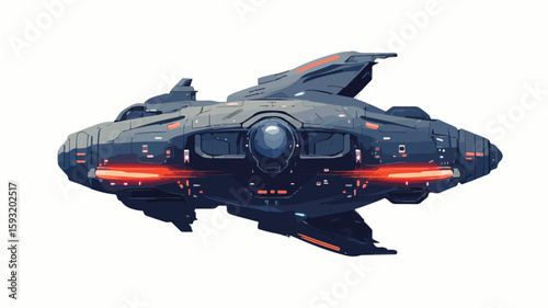 Futuristic UFO Spaceship Transporting Automobile