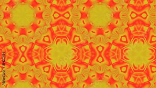 Abstract Radiant Burst with Soft Grain Texture, Symmetrical Glow Pattern in Psychedelic Style, Radiating Circular Abstract with Subtle Noise, Kaleidoscopic Starburst with Gradient Flow