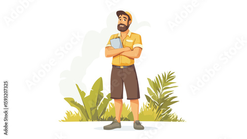Summer Weather Reporter Vector Character
