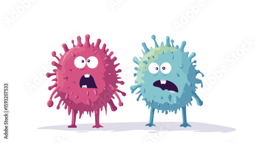 Microbe Virus Bacteria Characters Mock Up