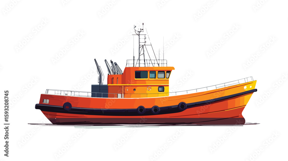 Obraz premium Maritime Transportation Wide Angle Centered View