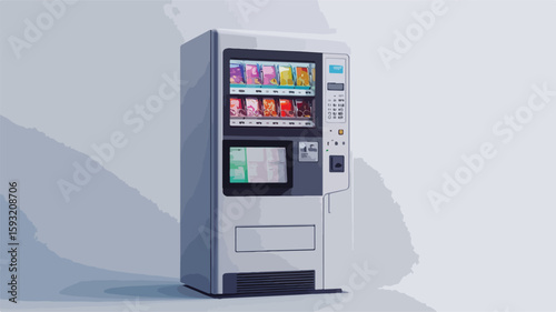 Modern Vending Machine Transparent Design Mockup