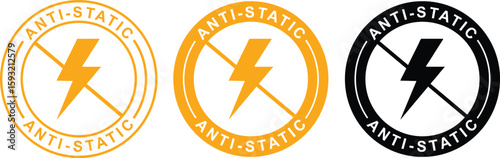 Anti-Static Sticker Icon – Electrostatic Protection Label for Packaging and Product Safety