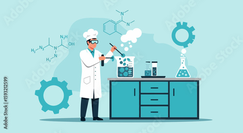 Culinary Chemistry Unveiling a Chef Scientist Experimenting in a Lab Concept