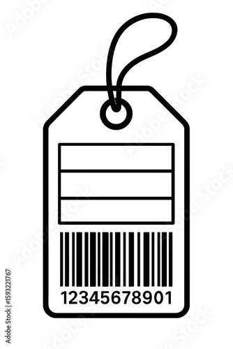 Product Price Tag with Barcode Vector - Essential for Retail and Inventory Management