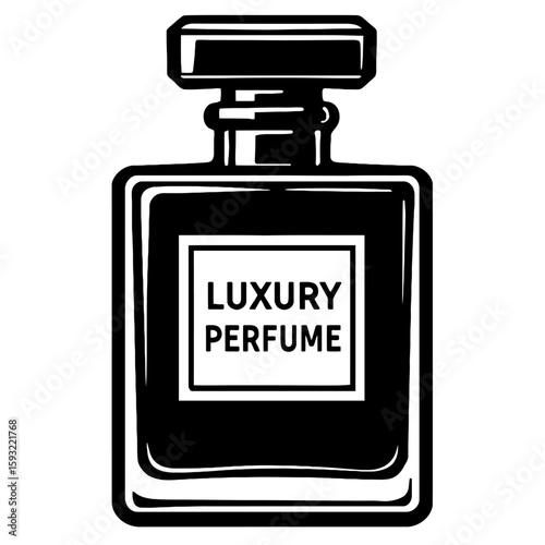 Elegant Luxury Perfume Bottle Vector - Exquisite Fragrance for Refined Style