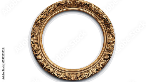 Elegant Vintage Gold Round Photo Frame