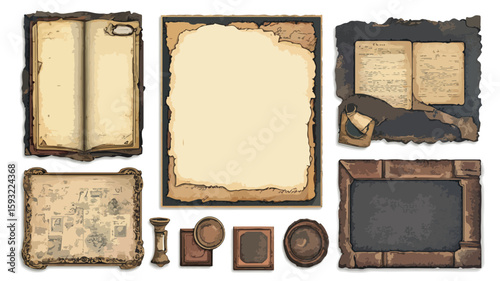 Vintage Ephemera Cut Out Element Set