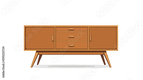Mid Century Modern Sideboard Mockup Design