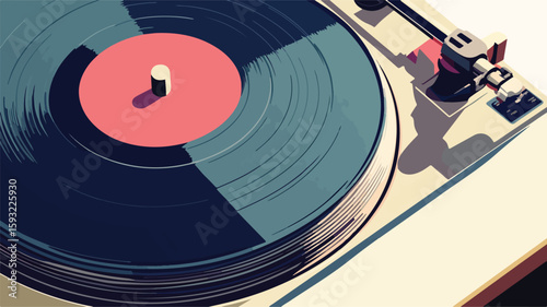 Vintage Vinyl Record Gramophone Technology Concept