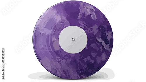 Blank Label Vinyl Record Purple Background