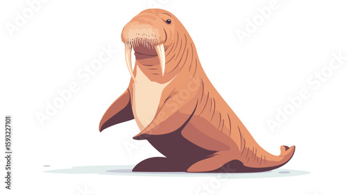 Walrus Balancing Ball Cartoon Image