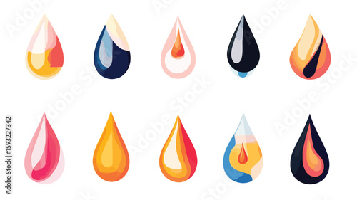 Water Drop Design Element Set